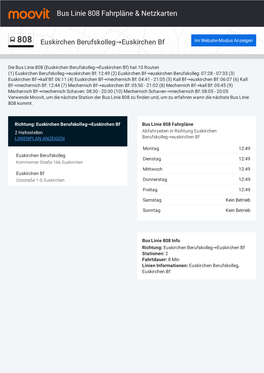 Bus Linie 808 Fahrpläne & Karten