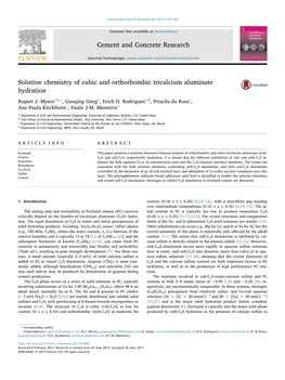 Solution Chemistry of Cubic and Orthorhombic Tricalcium Aluminate Hydration