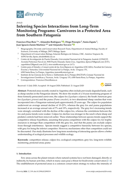 Inferring Species Interactions from Long-Term Monitoring Programs: Carnivores in a Protected Area from Southern Patagonia