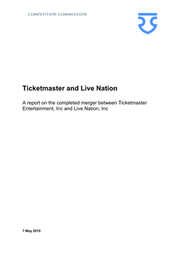 Ticketmaster and Live Nation