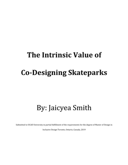 The Instrinsic Value of Co-Designing Skateparks