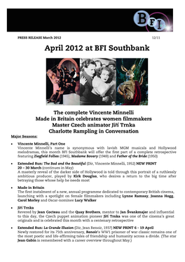 April 2012 at BFI Southbank