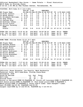 NCAA Box Score