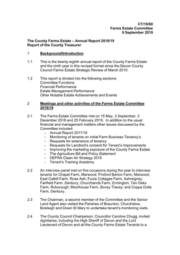 The County Farms Estate Annual Report 2018/19 PDF 2 MB