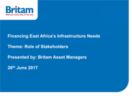 Financing East Africa's Infrastructure Needs Theme