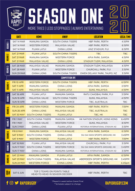 2020 Global Rapid Rugby Schedule February 27 2020 01