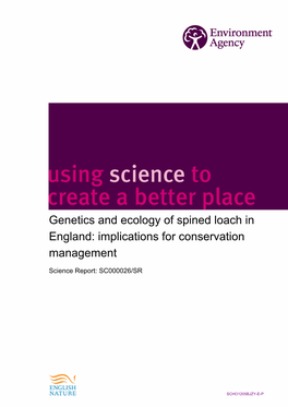 Genetics and Ecology of Spined Loach in England: Implications for Conservation Management