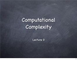 Computational Complexity