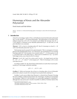 Homotopy of Knots and the Alexander Polynomial