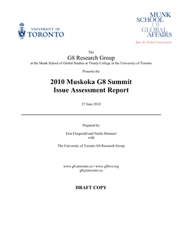 2010 Muskoka G8 Summit Issue Assessment Report