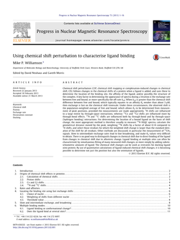 Using Chemical Shift Perturbation to Characterise Ligand Binding ⇑ Mike P