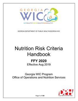 Risk Criteria Handbook