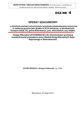 Operat Szacunkowy