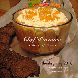 Thanksgiving Menu 2010