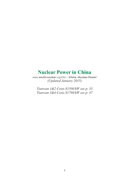 Nuclear Power in China (Updated January 2015)