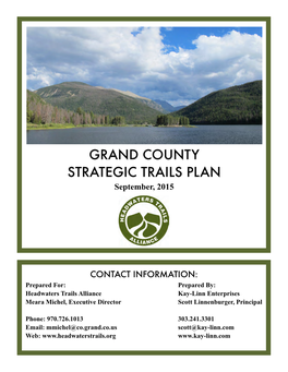 GRAND COUNTY STRATEGIC TRAILS PLAN September, 2015