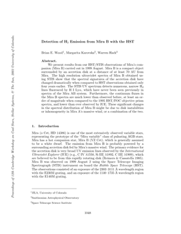 Detection of H2 Emission from Mira B with the HST Color of Brian E