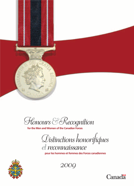 Honours & Recognition for the Men and Women of the Canadian Forces 2009