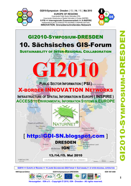 10. Sächsisches GIS-Forum Mit Internationaler Beteiligung Th 10 SAXONIAN GIS-FORUM with INTERNATIONAL PARTICIPATION