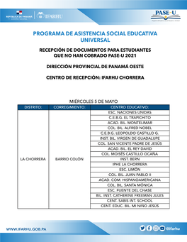 Dirección Provincial De Panamá Oeste