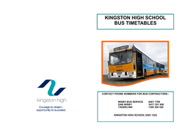 Kingston High School Bus Timetables