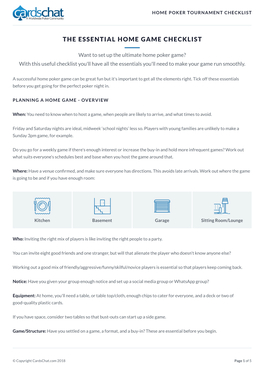 The Essential Home Game Checklist