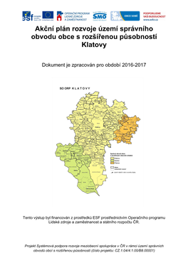 Akční Plán Rozvoje Území Správního Obvodu Obce S Rozšířenou Působností Klatovy