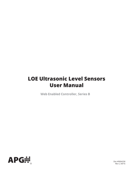 LOE Ultrasonic Level Sensors User Manual