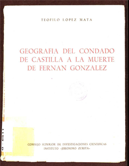Geografía Del Condado De Castilla a La Muerte De Fernán González
