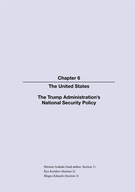 Chapter 6 the United States the Trump Administration's National