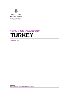 Country of Origin Information Report Turkey March 2007