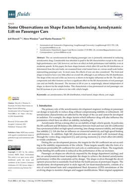 Some Observations on Shape Factors Influencing Aerodynamic Lift On