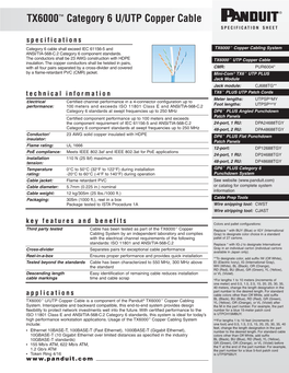 WW-COSP211 (TX6000 Catagory 6 UTP Copper Cable)