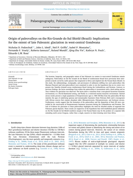 Origin of Paleovalleys on the Rio Grande Do Sul Shield (Brazil)