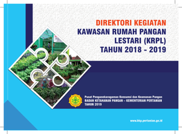 2018-2019 Rumah Pangan Lestari (KRPL) Tahun 2018-2019 KATA PENGANTAR