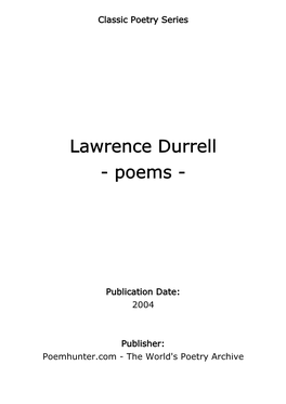 Lawrence Durrell - Poems