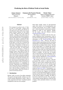 Predicting the Role of Political Trolls in Social Media