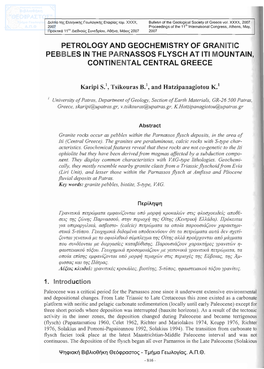Petrology and Geochemistry of Granitic Pebbles in the Parnassos Flysch at Iti Mountain, Continental Central Greece