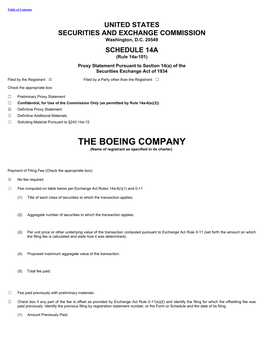 THE BOEING COMPANY (Name of Registrant As Specified in Its Charter)