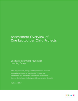 Assessment Overview of One Laptop Per Child Projects