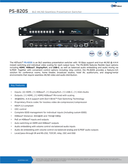 Purelink Product Sheet PS-820S