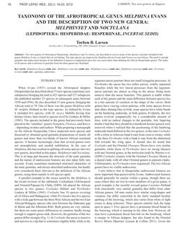 Taxonomy of the Afrotropical Genus