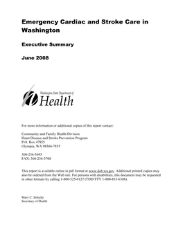 Emergency Cardiac and Stroke Care in Washington