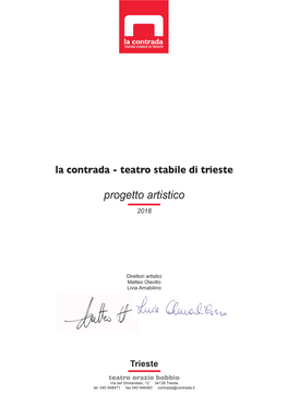 Progetto Artistico 2018