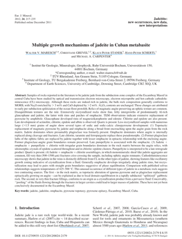 Multiple Growth Mechanisms of Jadeite in Cuban Metabasite