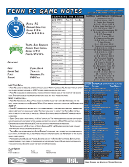 Penn FC GAME NOTES Office: (717) 441-4625 E: Bmoree@Pennfc.Com C O M P a R I N G T H E T E a M S Eastern Conference Standings 1