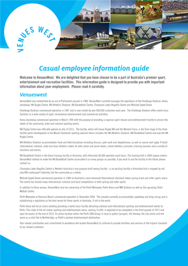 Casual Employee Information Guide Welcome to Venueswest