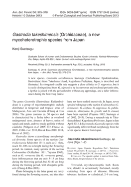 A New Mycoheterotrophic Species from Japan