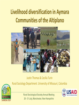 Diversification and Livelihood Strategies in Aymara Communities