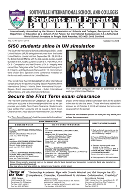 Secure the First Term Exam Clearance SISC Students Shine in UN Simulation